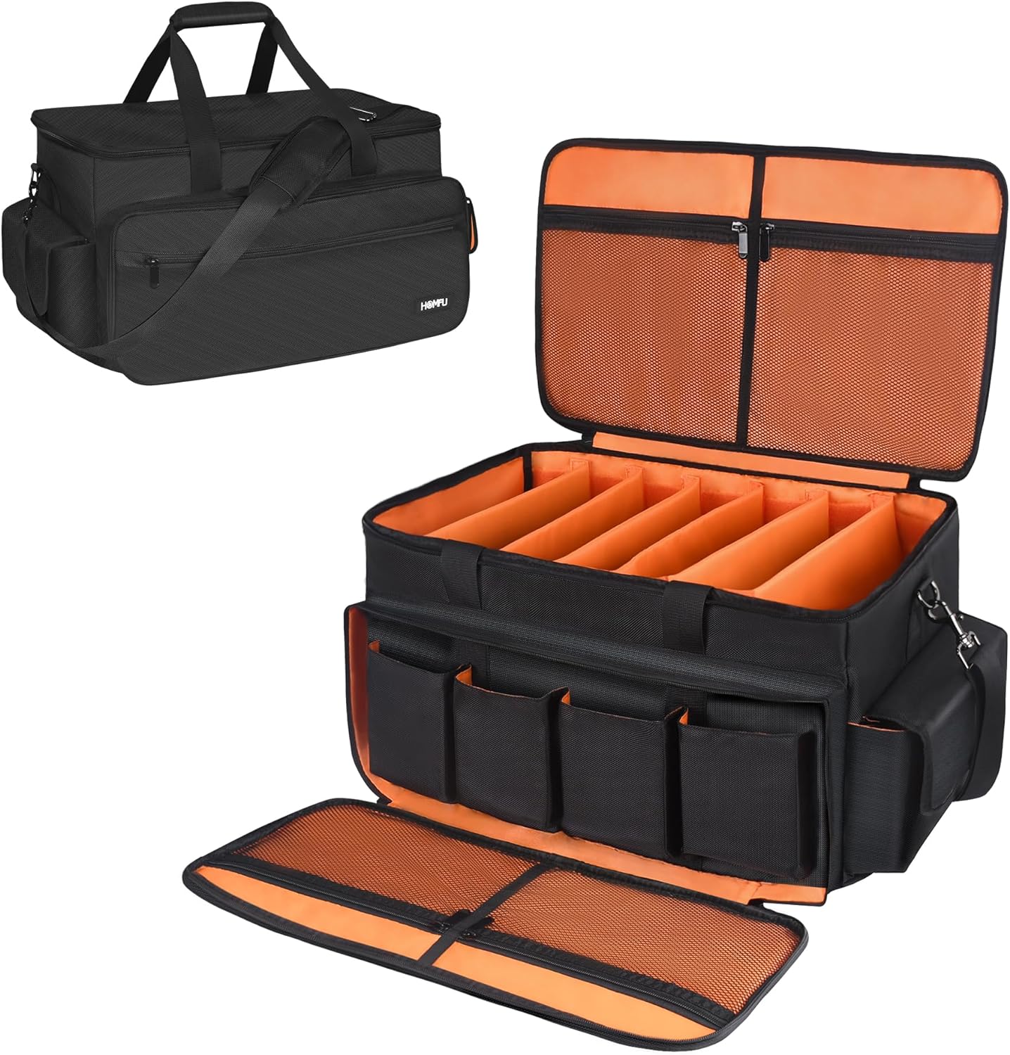 HOMFU Large DJ Cable File Bag with Multiple Pockets,DJ Cable Organizer Bag with Detachable Padded Bottom & Divider,DJ Equipment gig file bag for Musician Accessories,DJ Gear,Sound Equipment,Travel